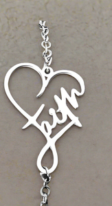 Faith Earrings and Bracelet Set Silver Coated Stainless Steel