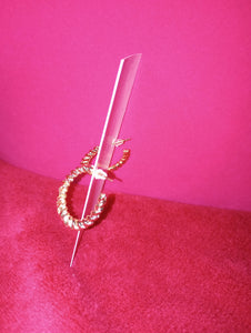 Ripple style Hoop Earrings Gold Plated