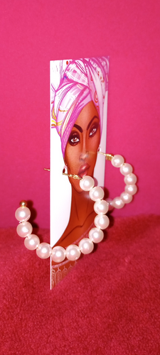 Faux Pearl Hoop Style Earrings
