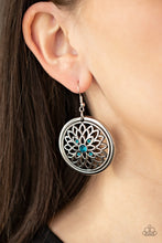 Load image into Gallery viewer, Mega Medallion Earrings Blue/Silver
