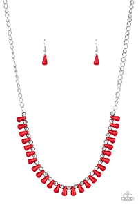 Extinct Species Necklace Red/Crackle