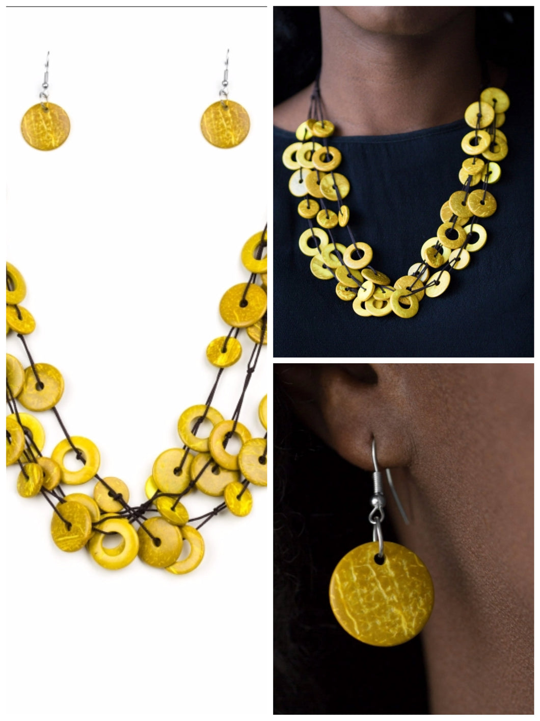 Wonderfully Walla Walla Lite-Wooden Necklace Yellow