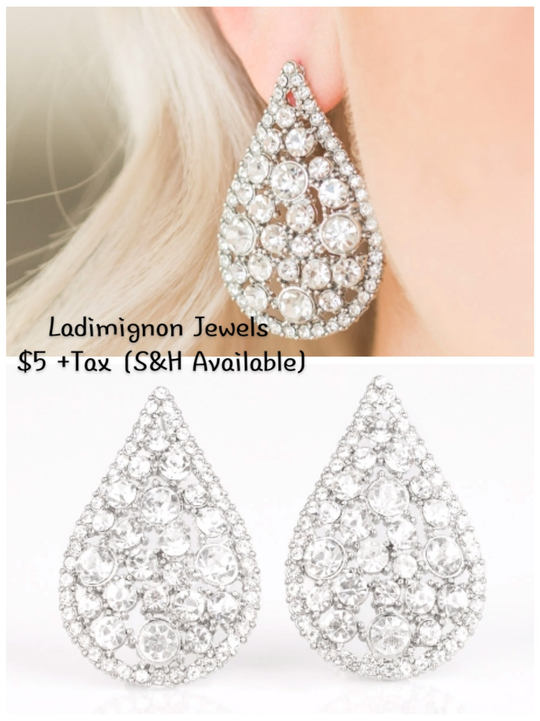 REIGN-Storm Earrings Silver/White