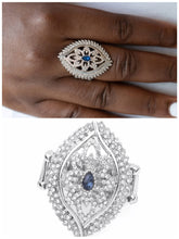 Load image into Gallery viewer, Glammed Up Gardens Ring Blue/Silver