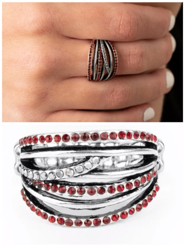 Get A Move On Ring Red/Silver