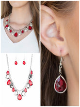 Load image into Gallery viewer, CLIQUE-bait Necklace Red/Silver