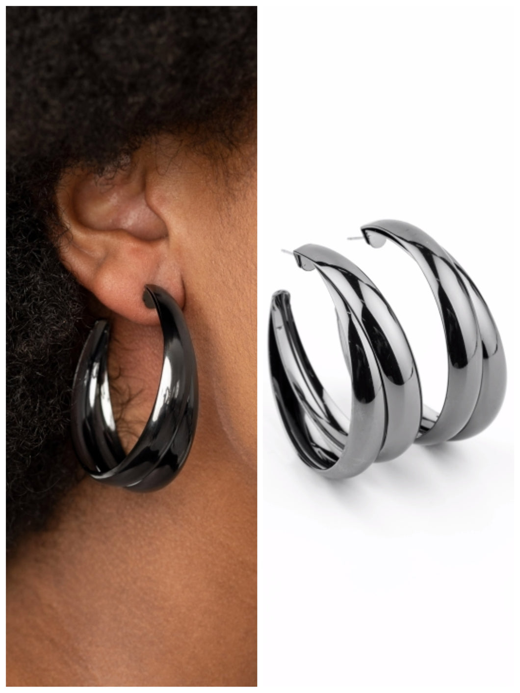 Colossal Curves Earrings Gunmetal/Black