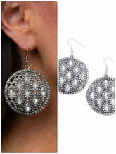 Load image into Gallery viewer, Medallion Stallion Earrings Silver/White