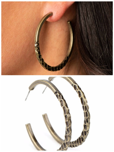 Imprinted Intensity Earrings Brass