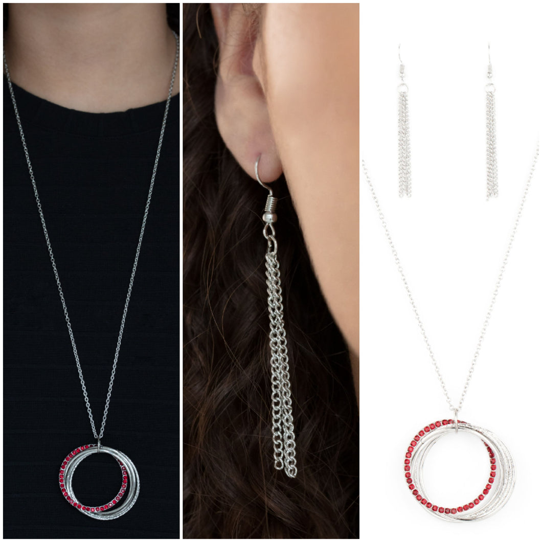 Harmonic Halos Necklace Red