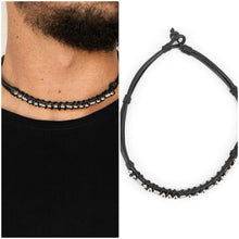 Load image into Gallery viewer, Bronco Brawler Men&#39;s Necklace/Bracelet Set Black and Silver