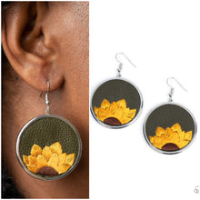 Load image into Gallery viewer, Sun-Kissed Sunflowers Earrings Blue/Multi or Green/Multi