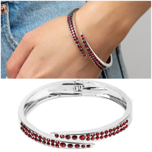 Sideswiping Shimmer Bracelet Red