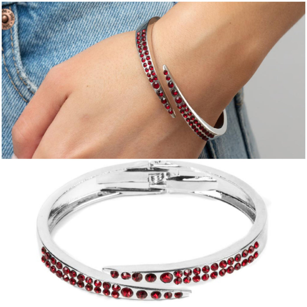 Sideswiping Shimmer Bracelet Red