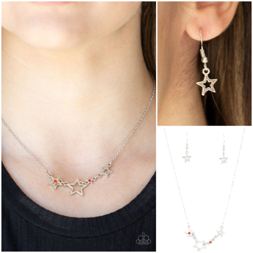 Proudly Patriotic Necklace Set Red