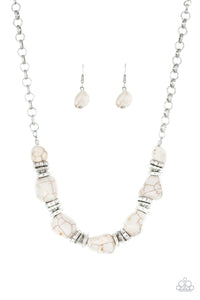 Stunningly Stone Age Necklace White Crackle