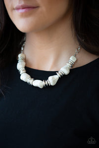 Stunningly Stone Age Necklace White Crackle
