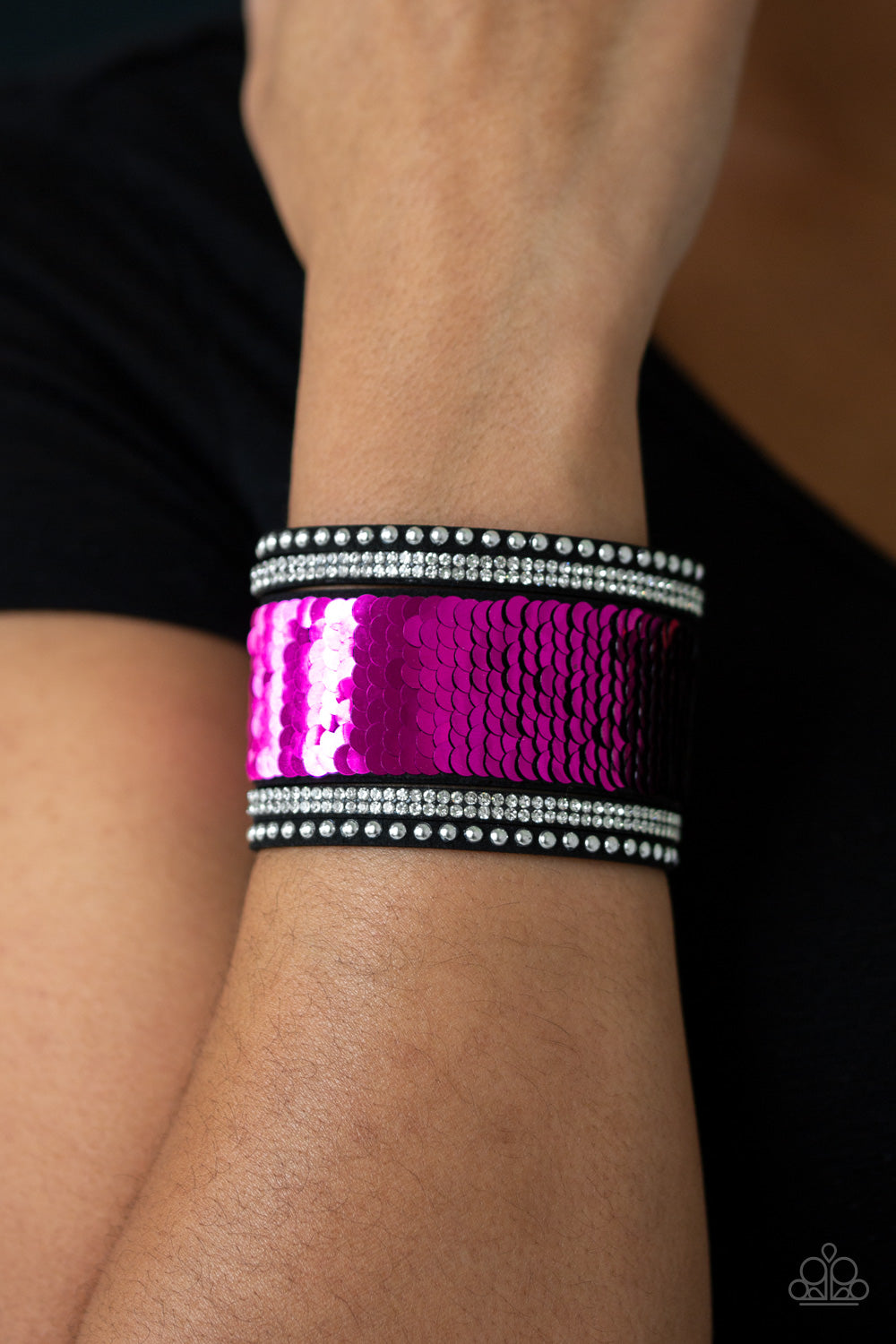 MERMAIDS Have More Fun Pink/Midnight Blk (1 bracelet 2 styles)