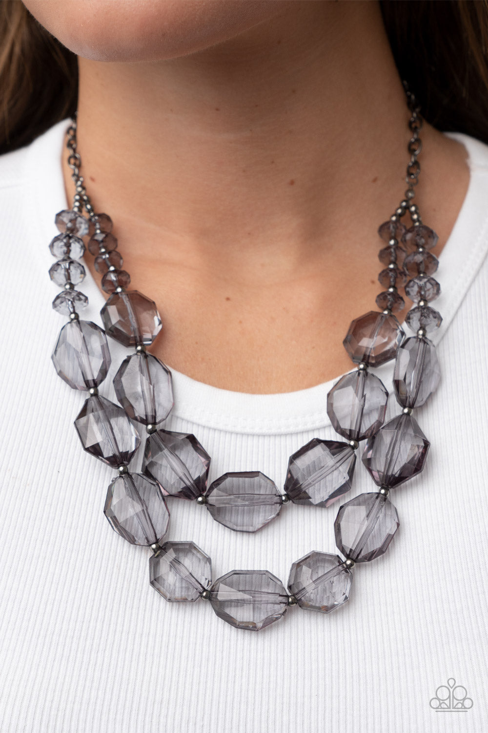 Icy illumination Necklace Black