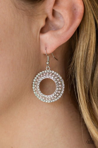 Sparkle Splurge Earrings Pink/Silver