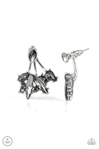 Deco Dynamite Earrings 3D Sliver/Gun Metal Black