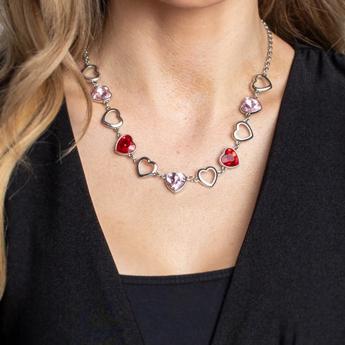 Contemporary Cupid Necklace Pink/Red