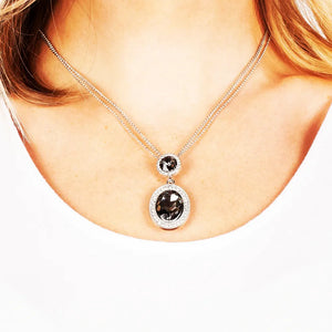 Castle Diamonds Necklace Silver/Black