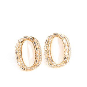 Shimmery Statement Earrings Clip-On's Gold