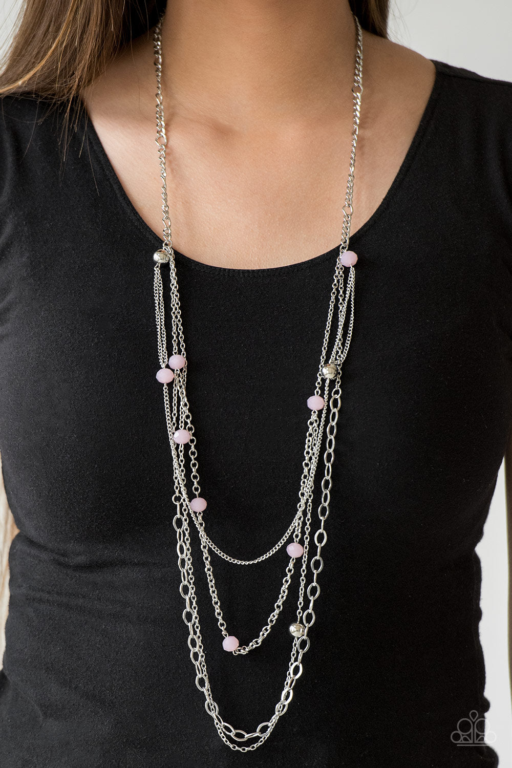 Glamour Grotto Necklace Pink/Silver