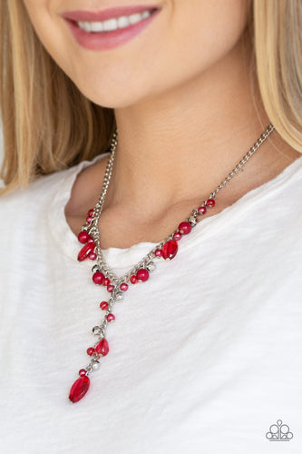 Crystal Couture Necklace Red