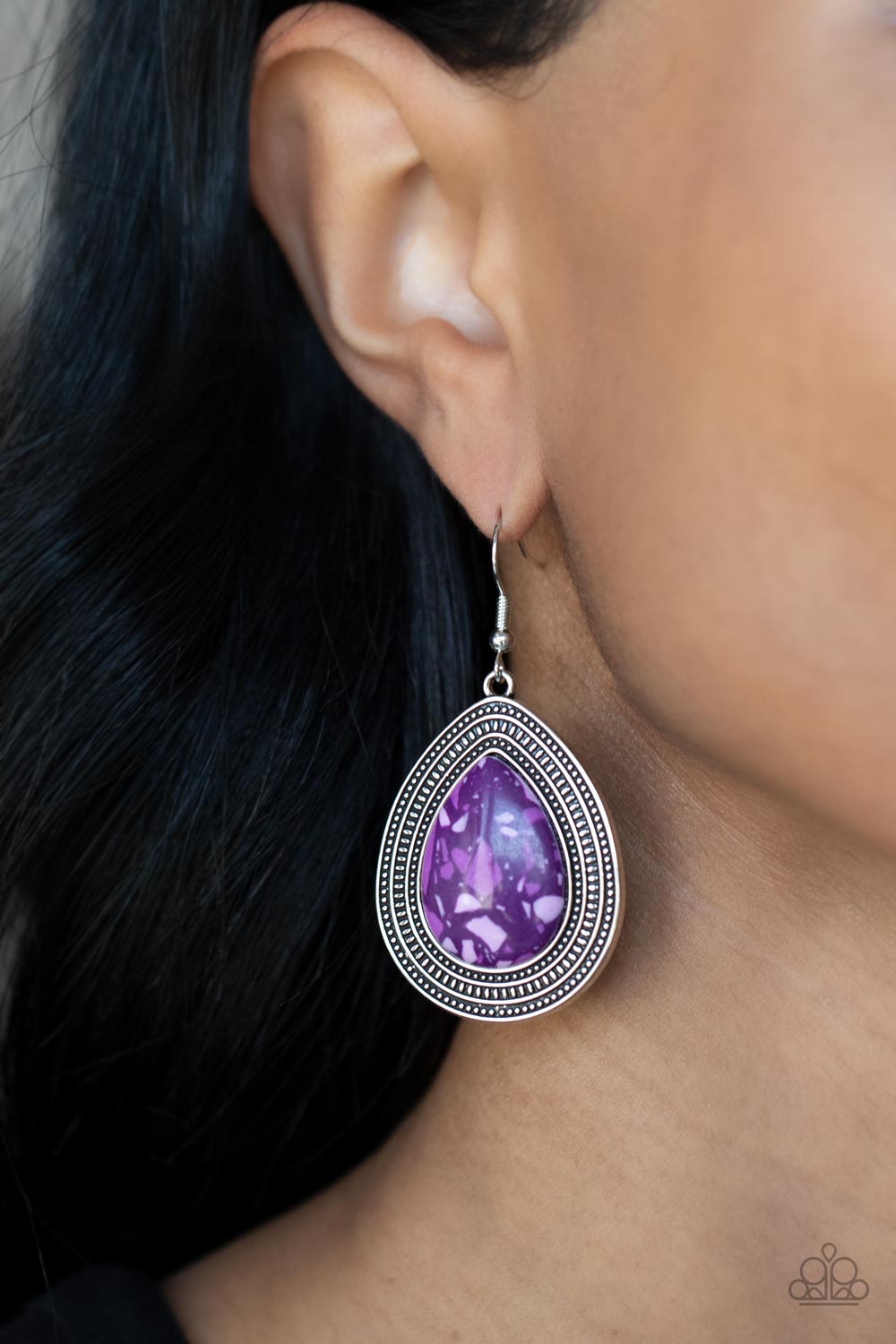 Terrazzo Tundra Earrings Purple