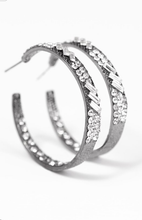 Load image into Gallery viewer, Glitzy By Association Hoop Earrings Gunmetal Black or Copper