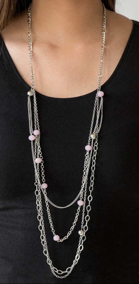 Glamour Grotto Lite Necklace Pink
