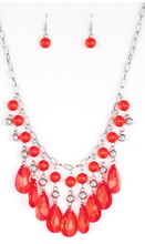 Load image into Gallery viewer, Beauty School Drop Out Necklace Red