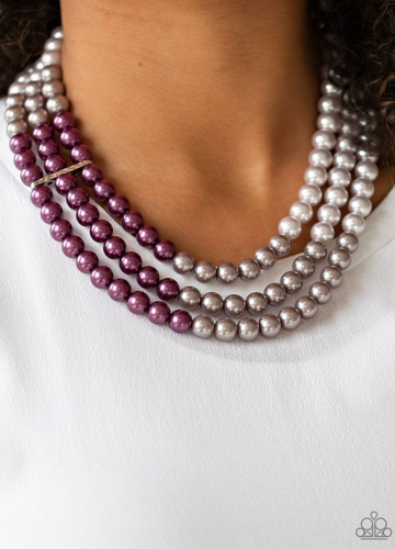 Times Square Starlet Necklace Purple/Silver/Grey
