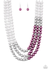Load image into Gallery viewer, Times Square Starlet Necklace Purple/Silver/Grey